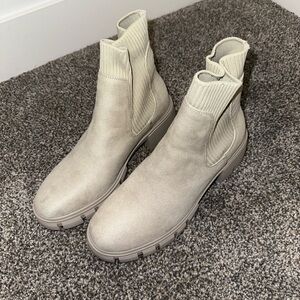 Women's Cream Combat Boots